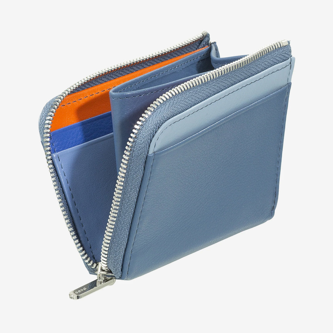 DUDU Kleine Herren-Geldbörse mit Reißverschluss, bunte Leder-RFID-Geldbörse, Kreditkartenhalter, kompaktes Taschendesign
