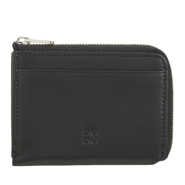 Dudu Small Men's Wallet med ZIP, RFID -tegnebog i farvet læder, kreditkortindehaver, kompakt lommedesign