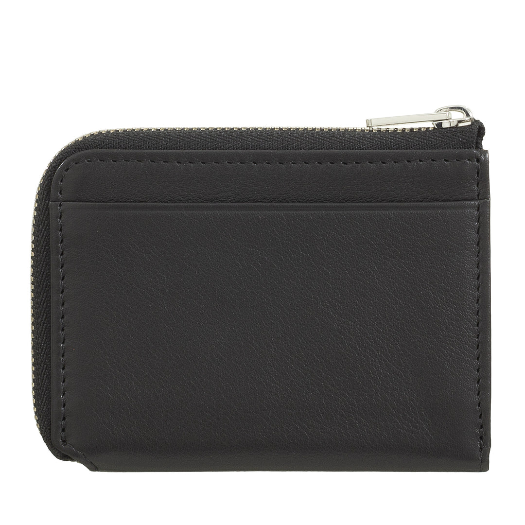 Dudu Small Men's Wallet med ZIP, RFID -tegnebog i farvet læder, kreditkortindehaver, kompakt lommedesign