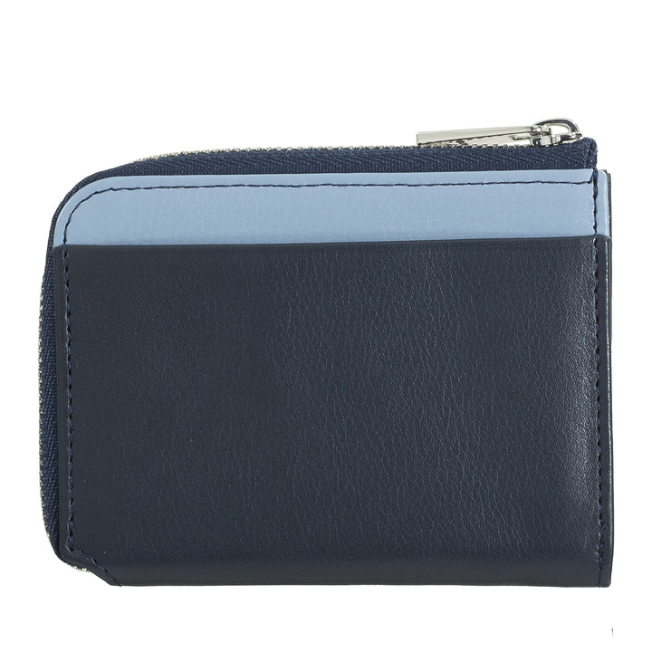 Dudu Small men's wallet with zip, RFID wallet in colored leather, credit card holder, compact pocket design