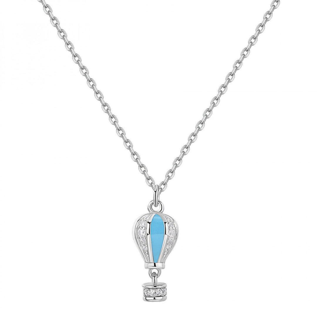 Rosato collana girocollo argento 925 cubic zirconia smalto turchese RZAR.03 - Capodagli 1937