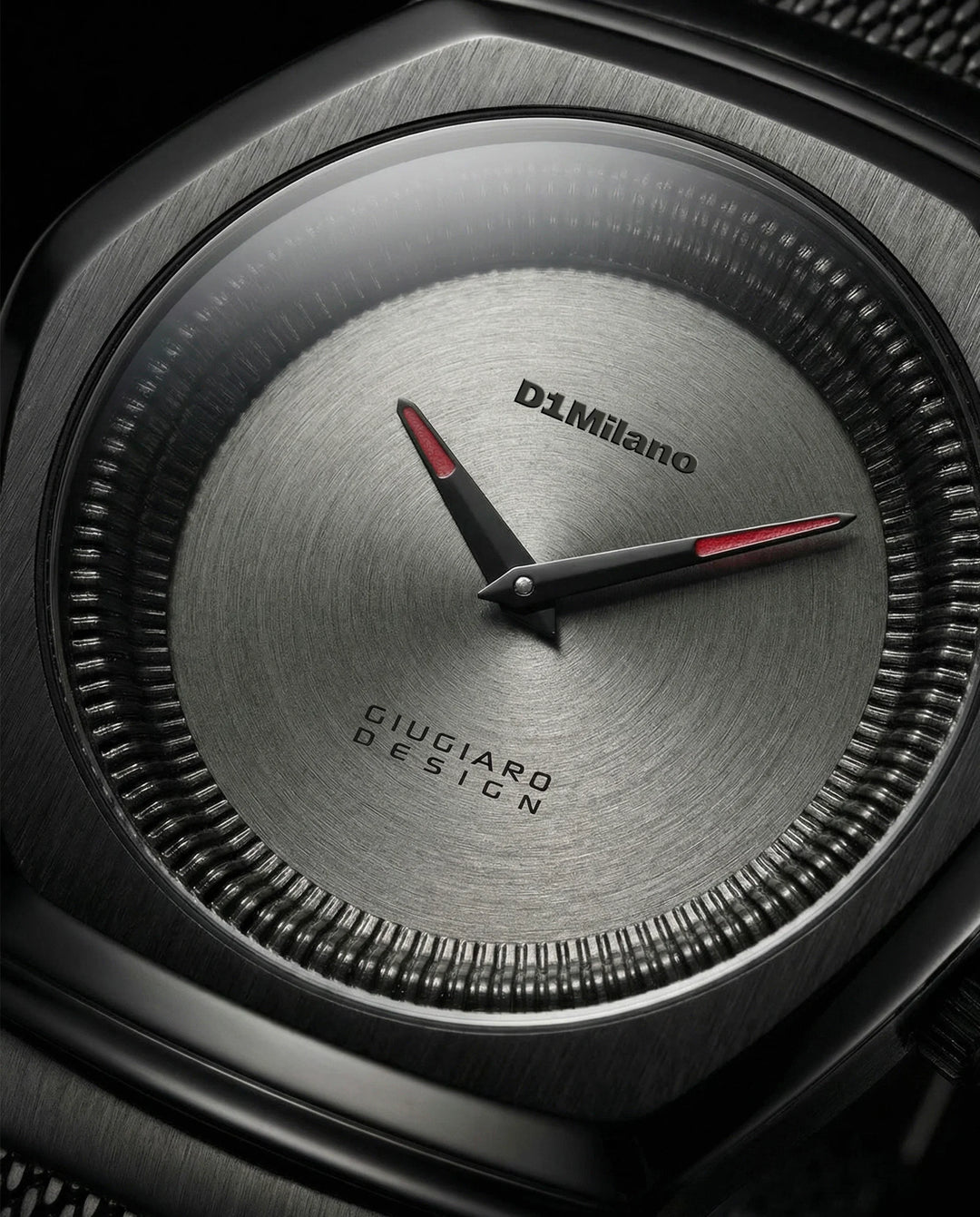 D1 Milano Uhr Limited Edition Giugiaro Design 40 mm grauer Quarzstahl D1-IDBJ01
