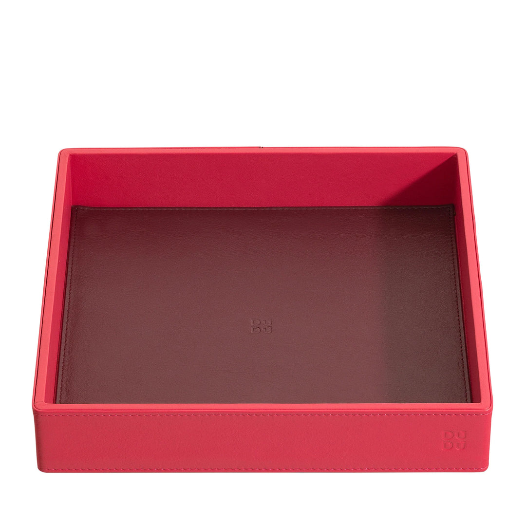 DUDU Entryway Designer Colored Leather Pocket Tray with Gift Box
