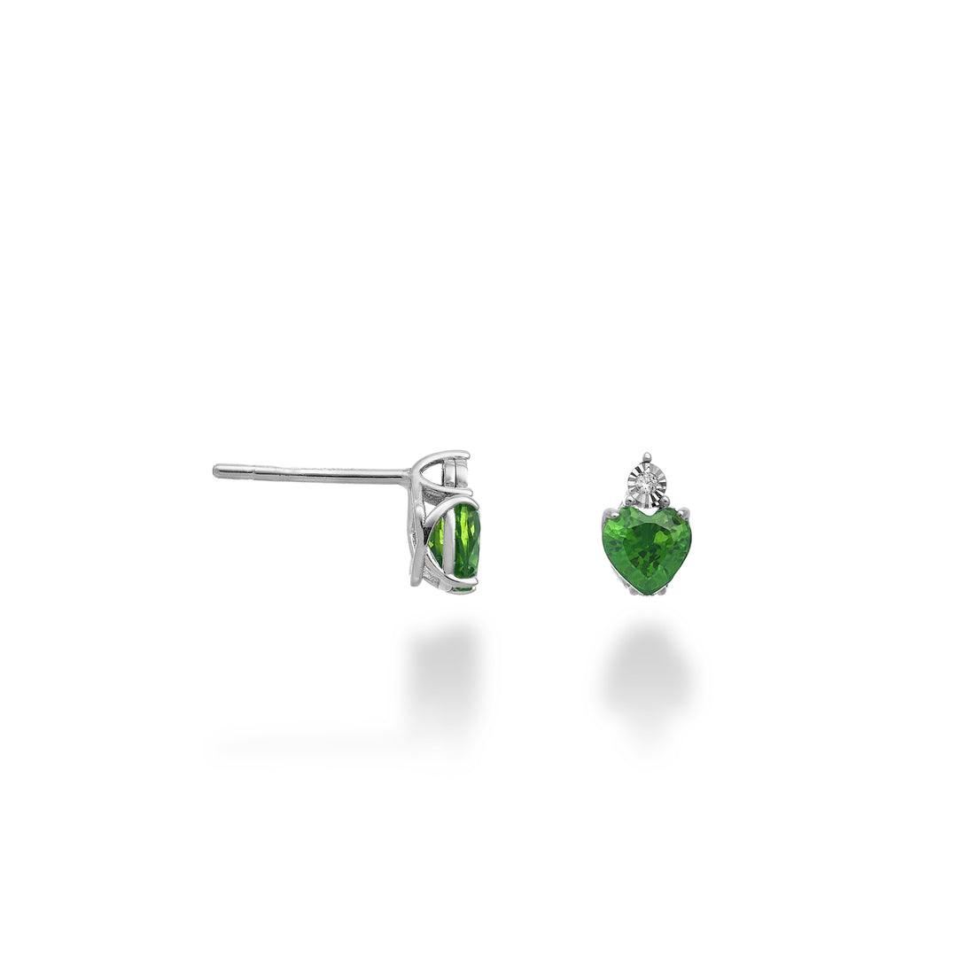 Mikiko oder 18 Karat Smaragd 5x5 Herz mit Diamant MO5178O4BE