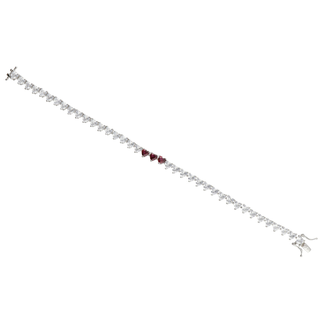 Nihama br ag925 gem swarovski vit och röd NB7440A4RED00
