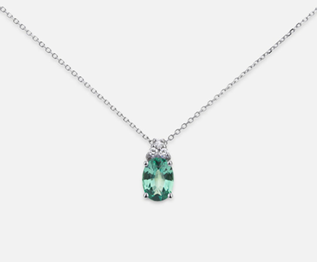 Mikiko cl 18k smaragd n. oval 7x5 ct.0.60 dia ct.0.045 MD5055O4SMN060