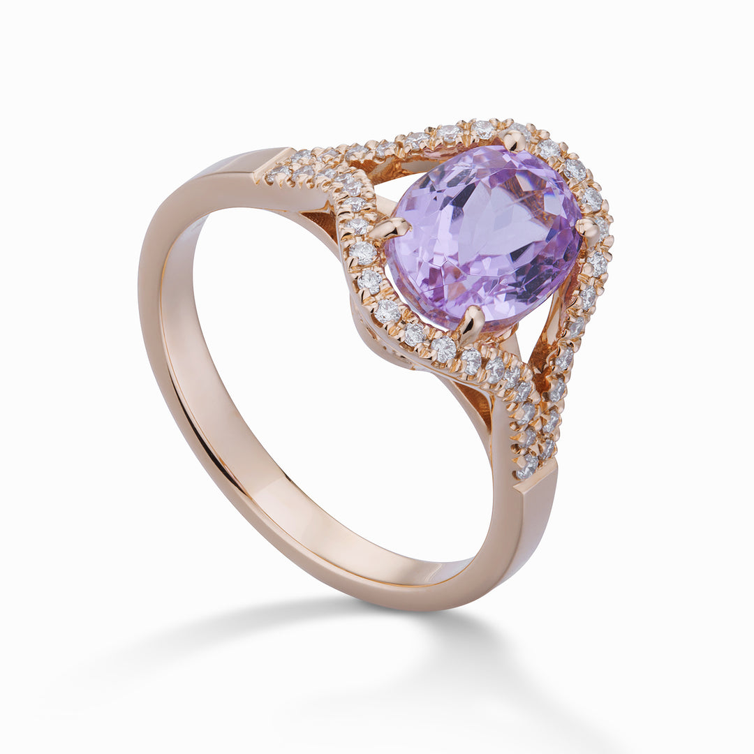 World Diamond Group-ring med oval kunzite 9x7 och diamantkontur ACLC136DKZ79-22243110008