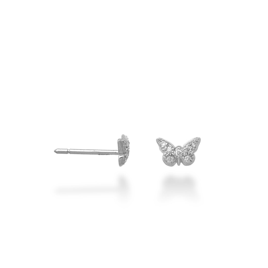 Nihama enkelt ørering 18k sommerfugl 0,03 ct NORMONFARFO4