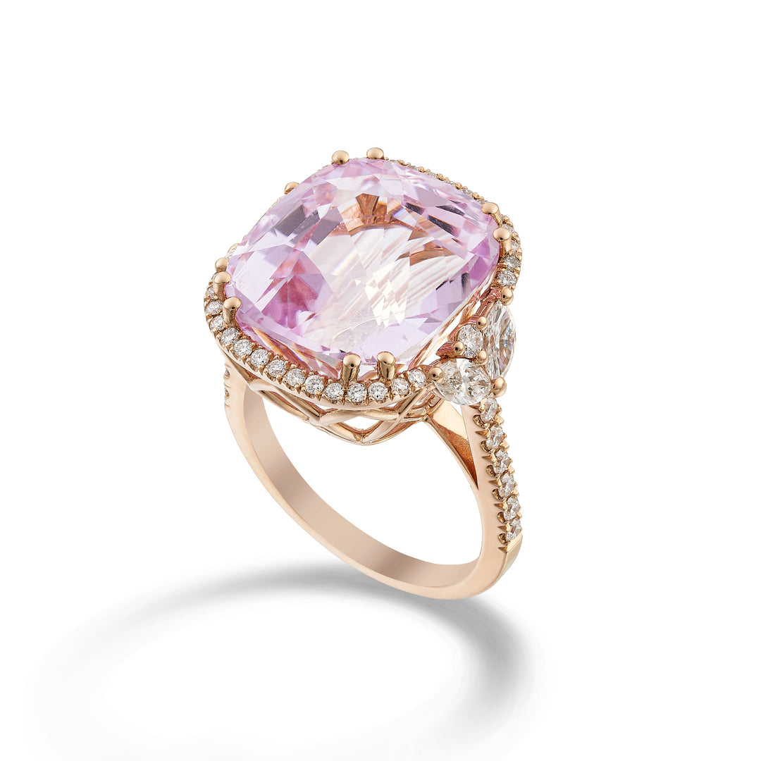 World Diamond Group Kunzit-Kissenring 15x14 Kontur und Schaft inkl. APU491DKZ1514-24176110011