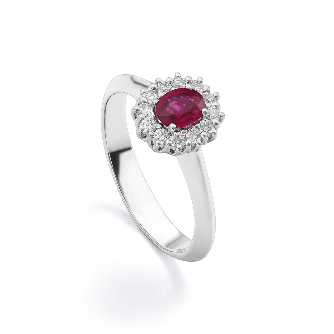 Golay ring med 6x5 oval rubin og kontur diamanter ACL121DIRU56-25143110318