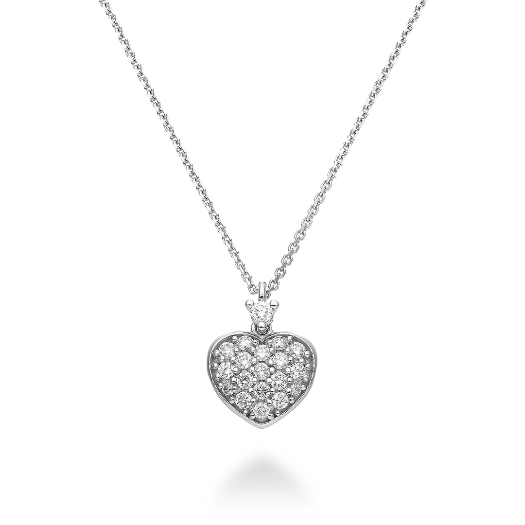 Mikiko cl 18k 0,22 ct kupolhjärta storlek 2 vitguld katt. vit MD5093O4BR022-2