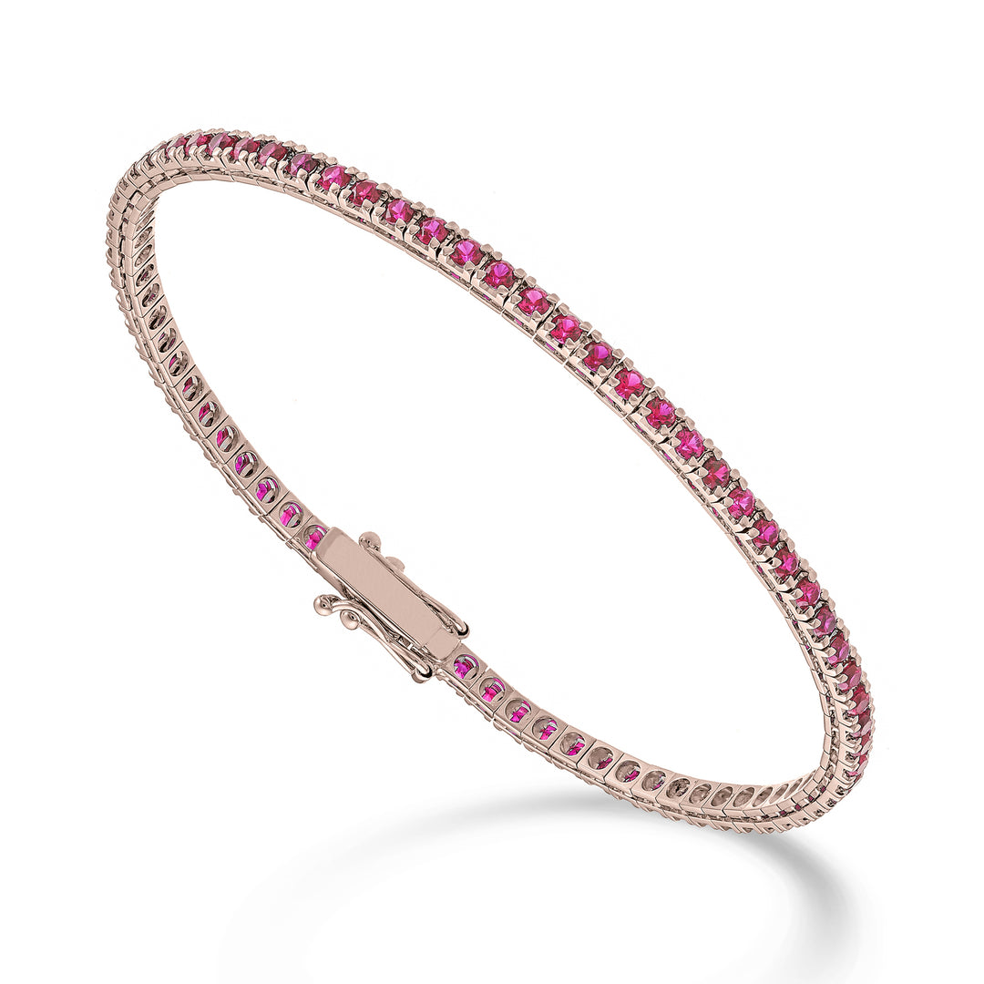 Mikiko br tennis 18k rubiner ct.2,30 cm.17,5 roséguld - 80 inställningar MBTQ220RBRO3