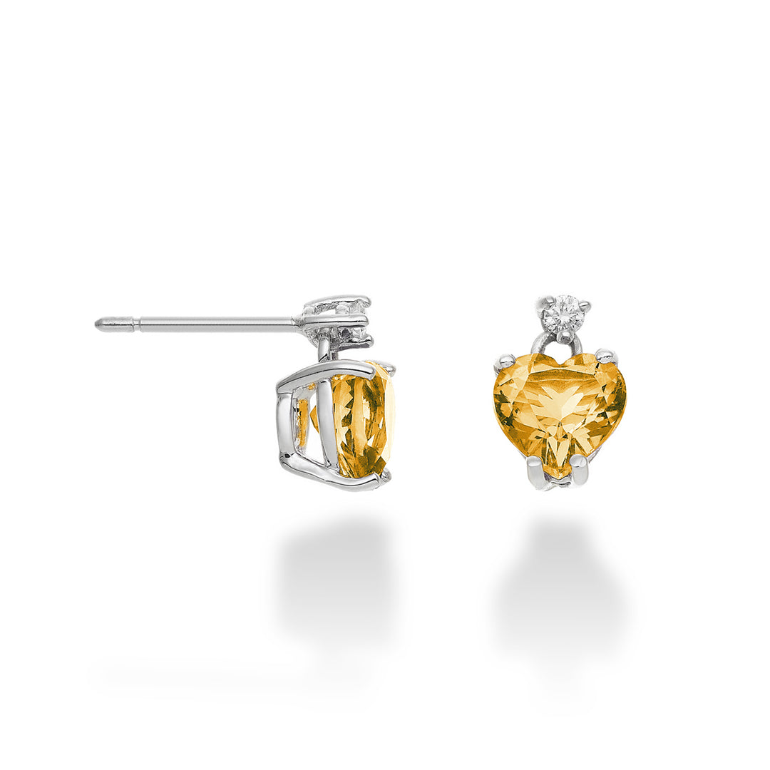 Mikiko eller 18k citrinhjärta 6x6 ct.1,20 diam. ct.0,04 MOCL198DICITR66O4
