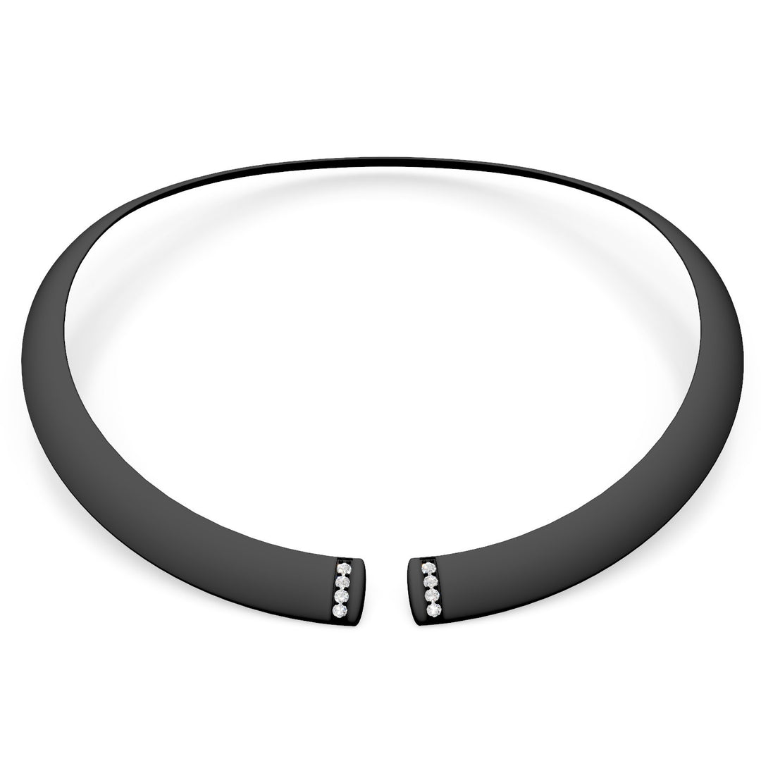 Golay choker i sort titanium og diamanter på åbningen, medium GD012DINE