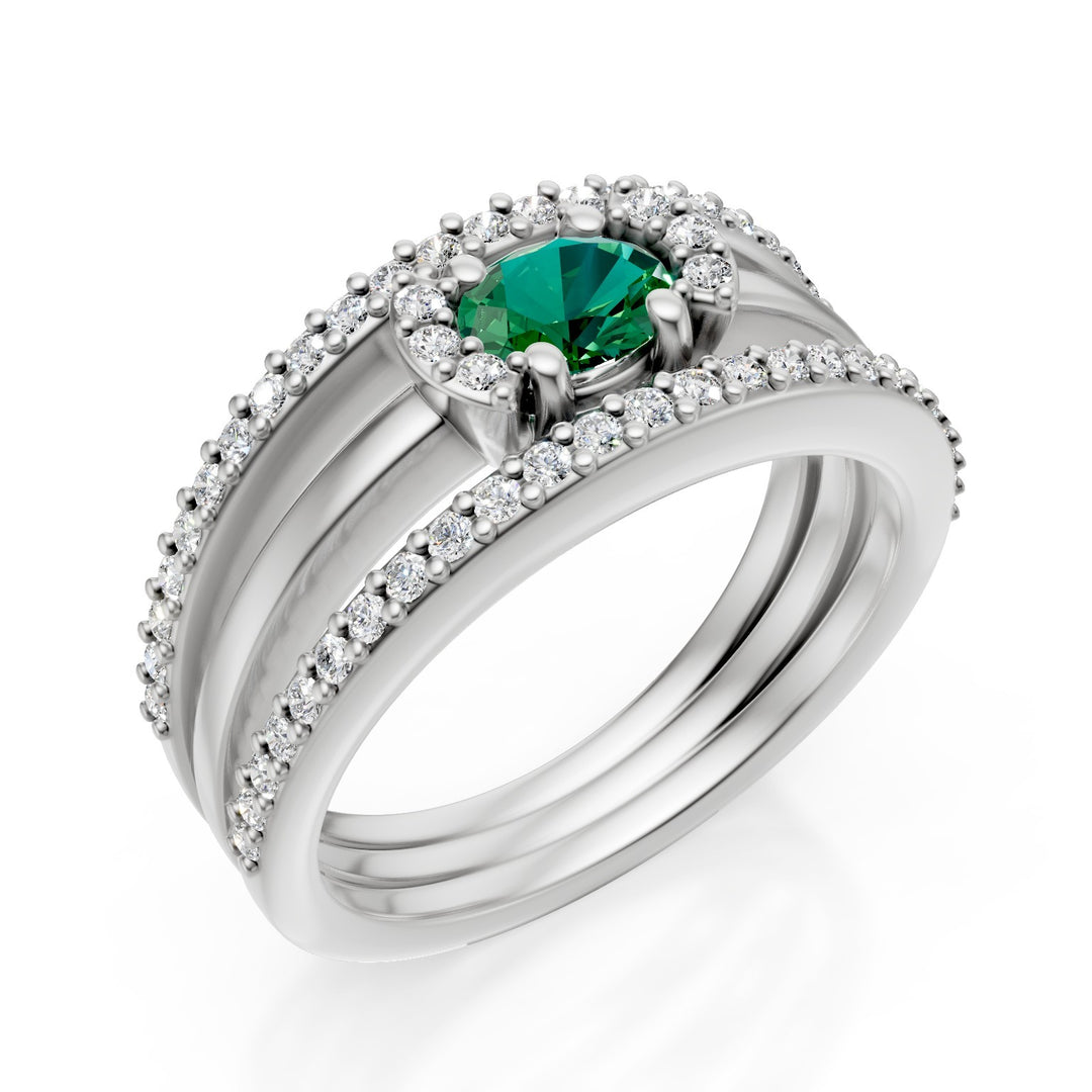Golay ring two rows pave&