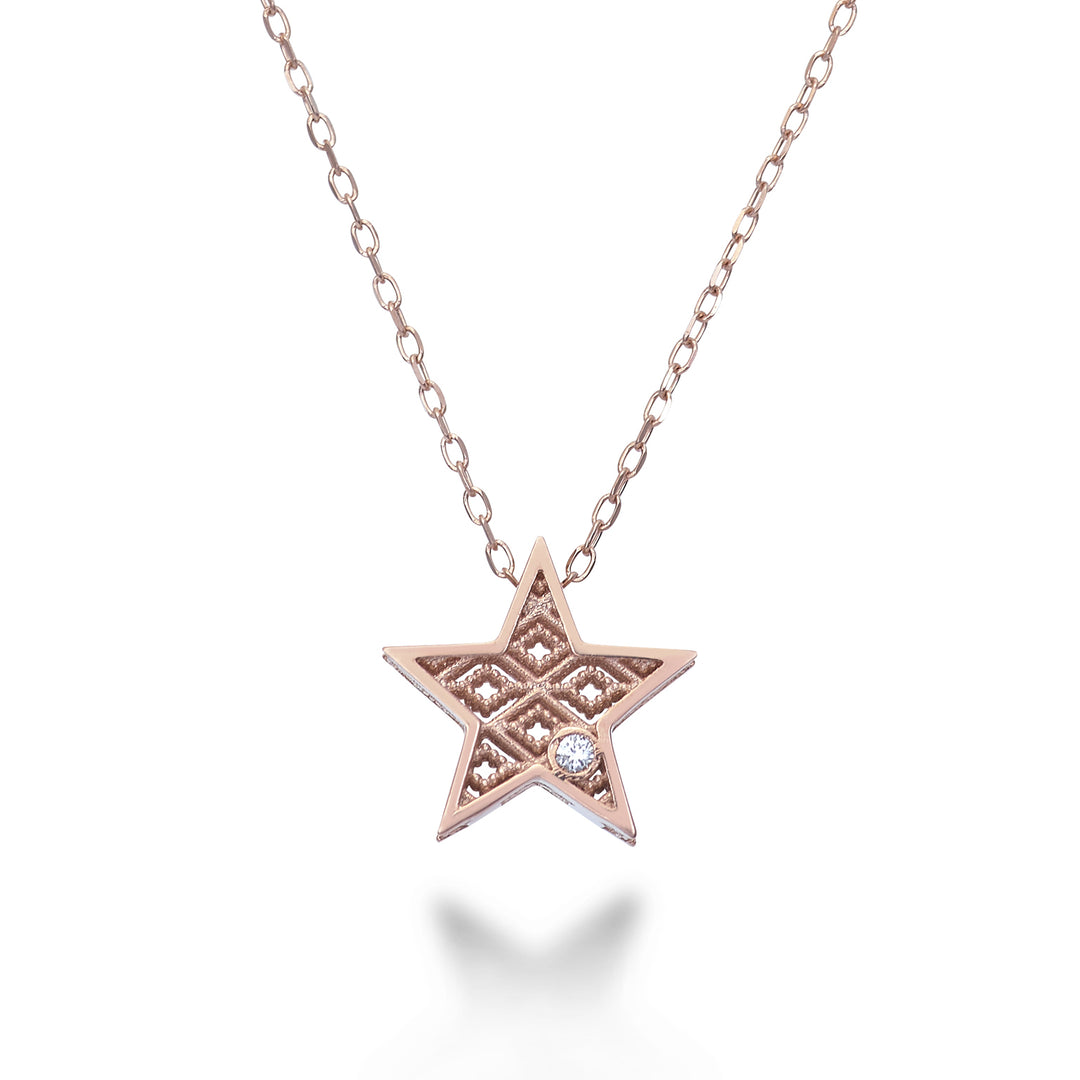 Mikiko cl 18k Roségold Sterndiam. ct.0,01 MDSTELLAO3