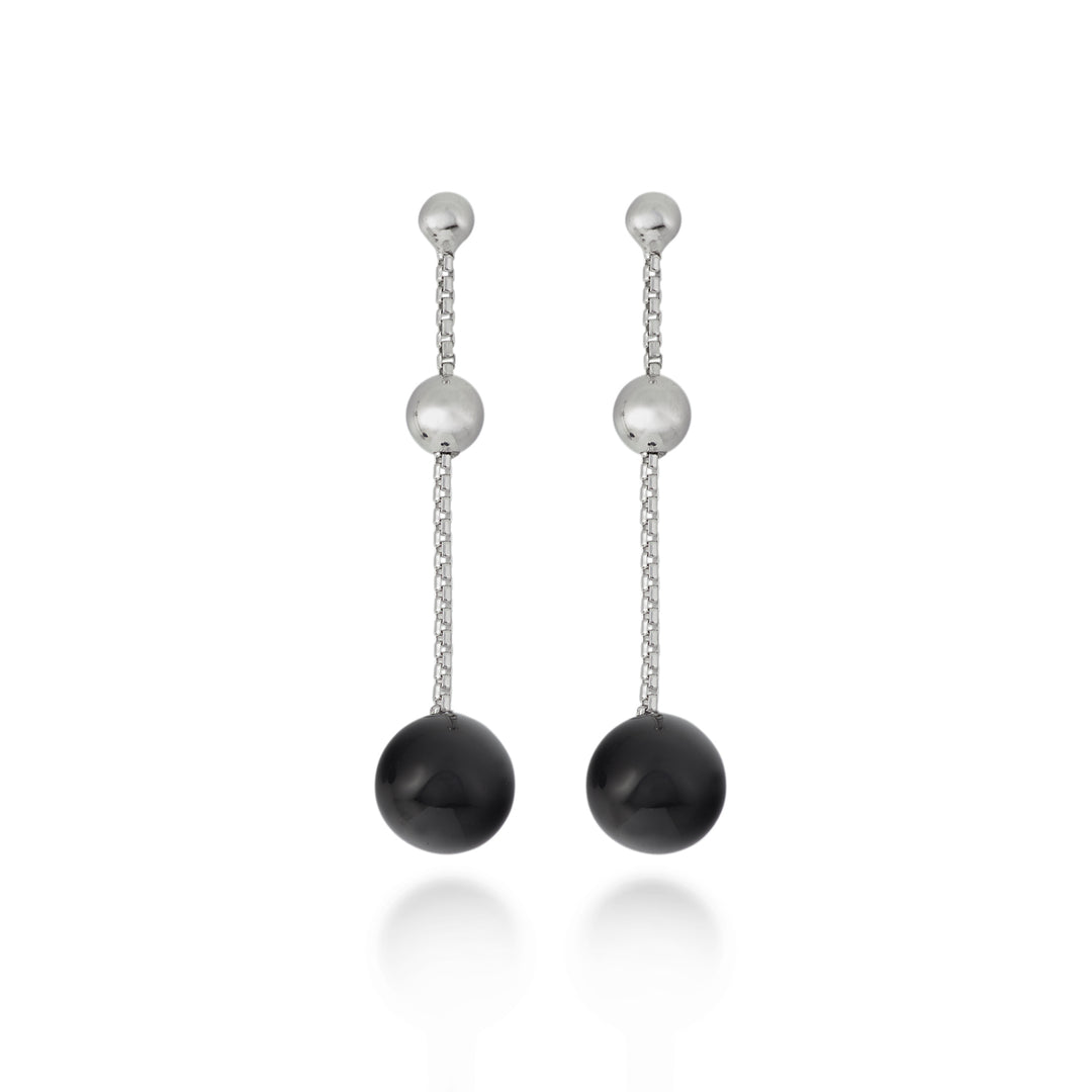 Mikiko oder Ag925 schwarzes Onyx-Agglomerat 10 mm MO7636A4ONICE