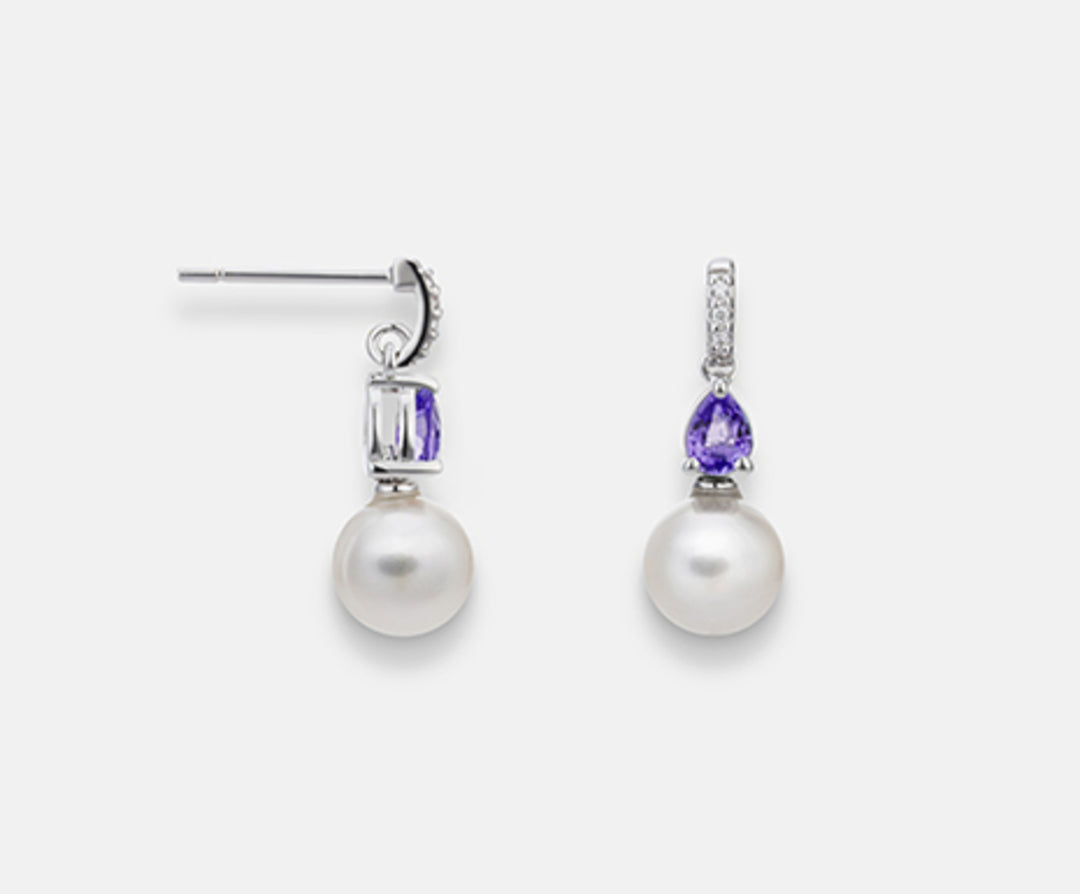 Nihama oder 18k fw 6,5/7 Amethyst Tropfen 4x3 ct.0,30 Dia ct.0,02 NO1522O4FABI065