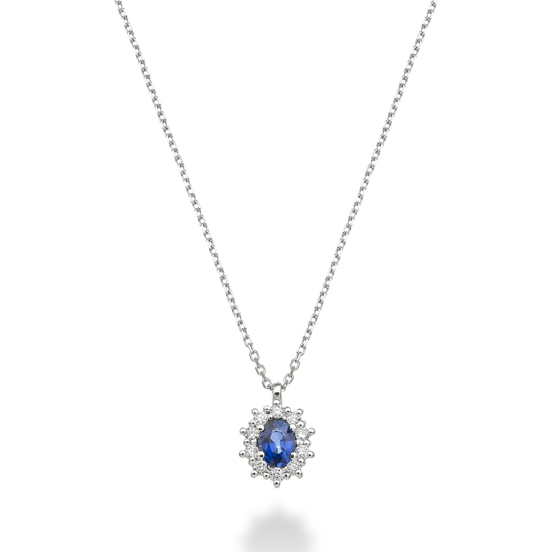 Nihama cl 18k oval safir 4x3 ct.0,20 diam. 0,08 ct ND5125O4ZFD