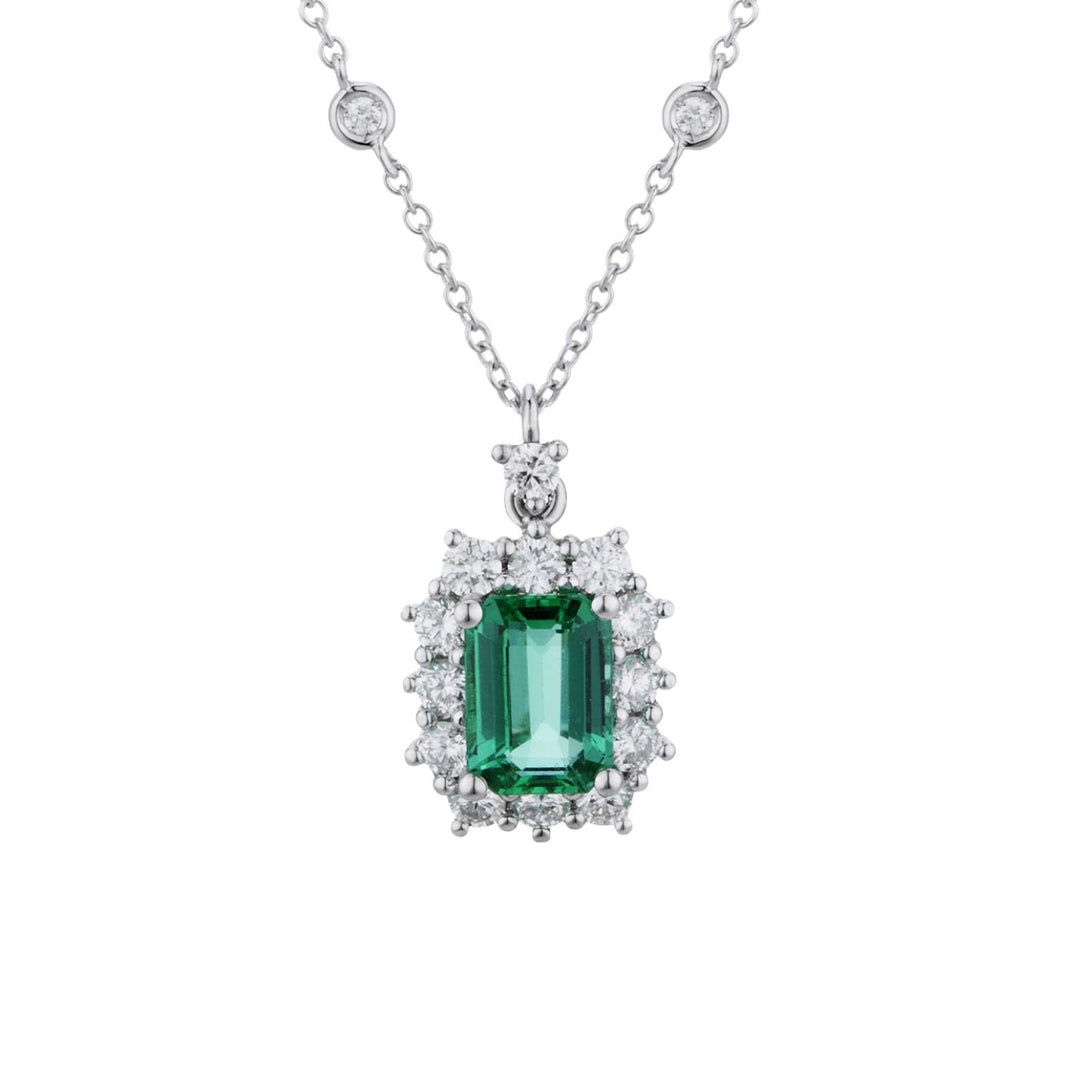 Golay oktagonalt smaragdhängande halsband 6x4 och 14 diam PCL058DISM1-23299110084