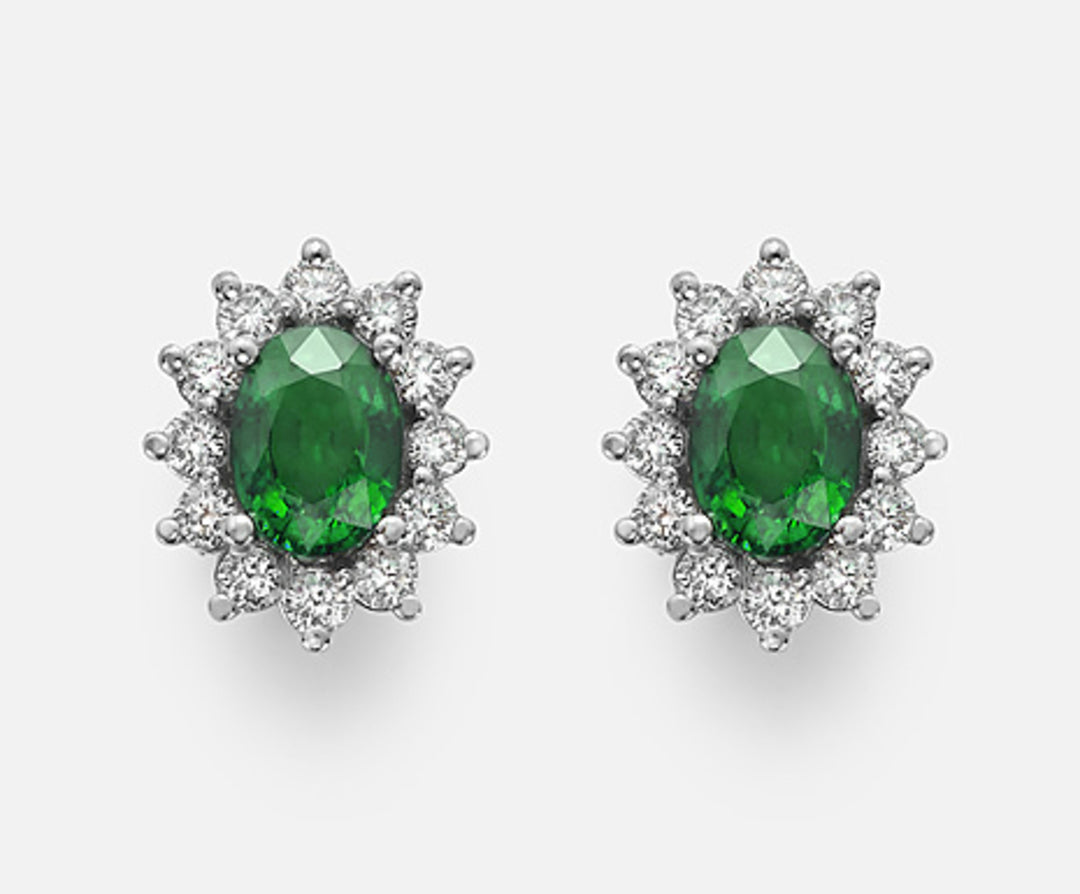 Mikiko oder 18k ovaler Smaragd 7x5 ct.1,20 Durchm. 0,60 ct MO5031O4BE