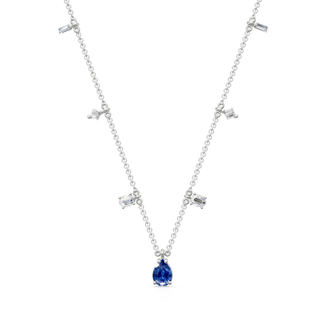 Golay Zaf Drop Anhänger Halskette 7x5, Diam Baguette, pr, ov GCL497DZB75-24261110060