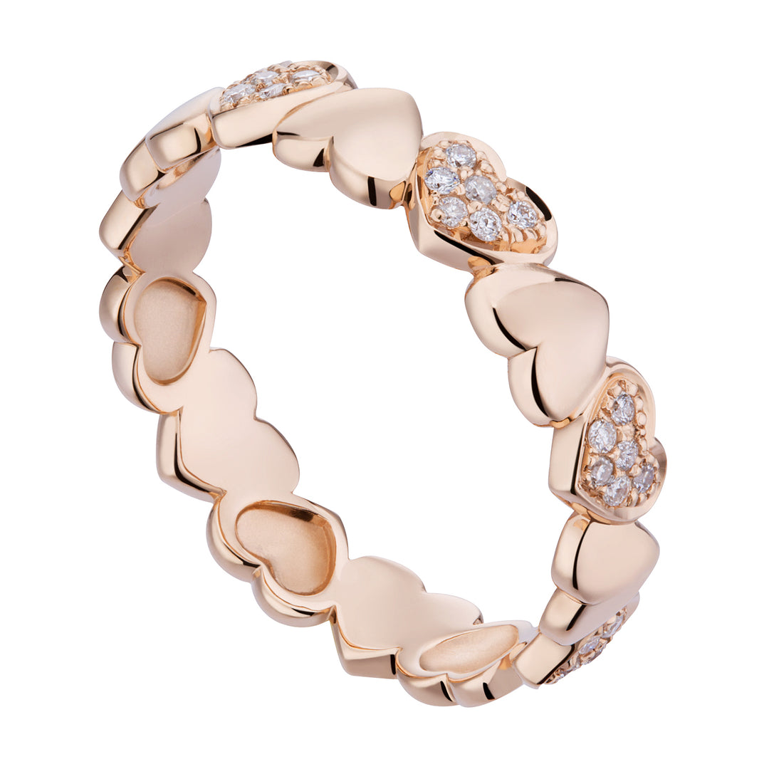 Golay Gyro-Fingerring mit Herzen mit abwechselnden Diamanten AET032DI2-19025110160