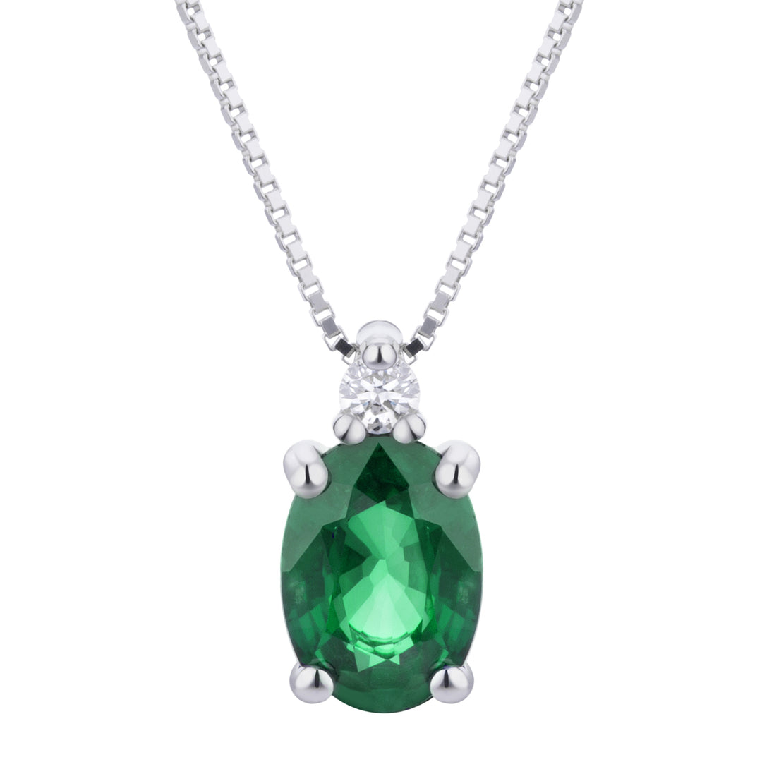 Golay ovale Smaragdkette 7x5 und Diamanten PCL492DISM2-19126110040
