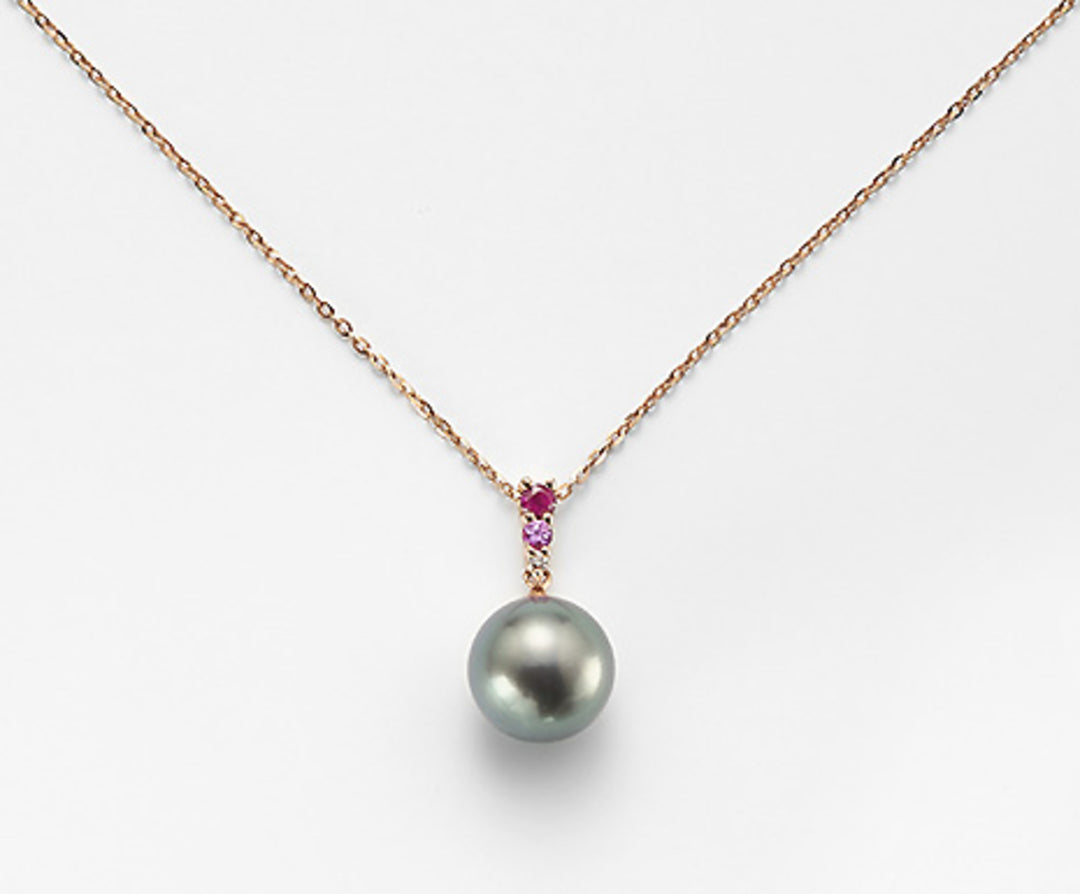 Nihama cl 18k sspb 9/10 diam ct.0.015 rosa safir 0.05 ct rubin 0.09 ct ND0903O3SANE090