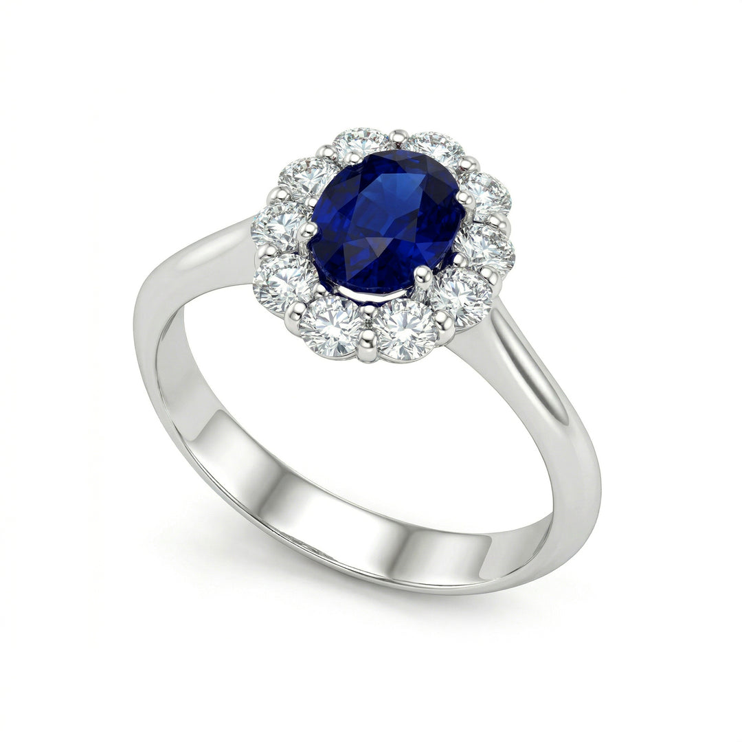 Golay oval safirring 7x5 och diamanter ACL045DIZB-23271110011
