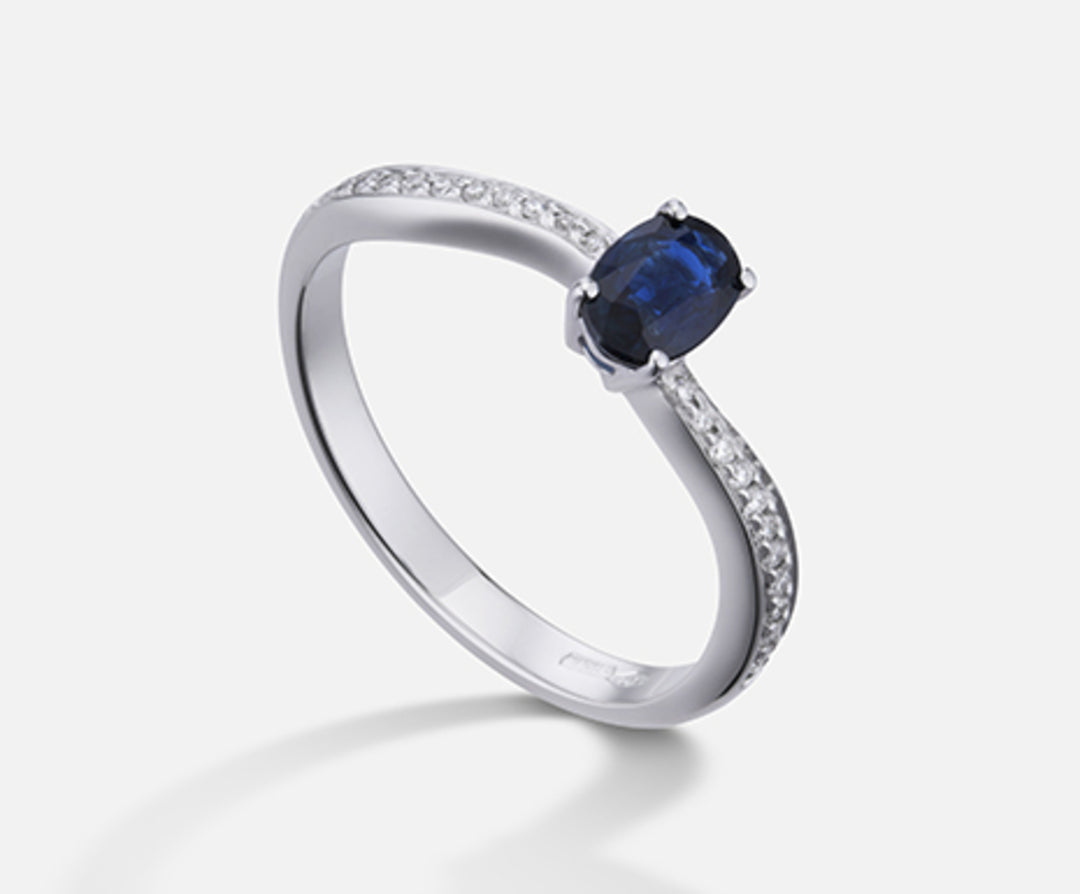 Mikiko en 18k oval safir 6x4 ct.0,40 diam. 0,10 ct MA5108O4ZFD