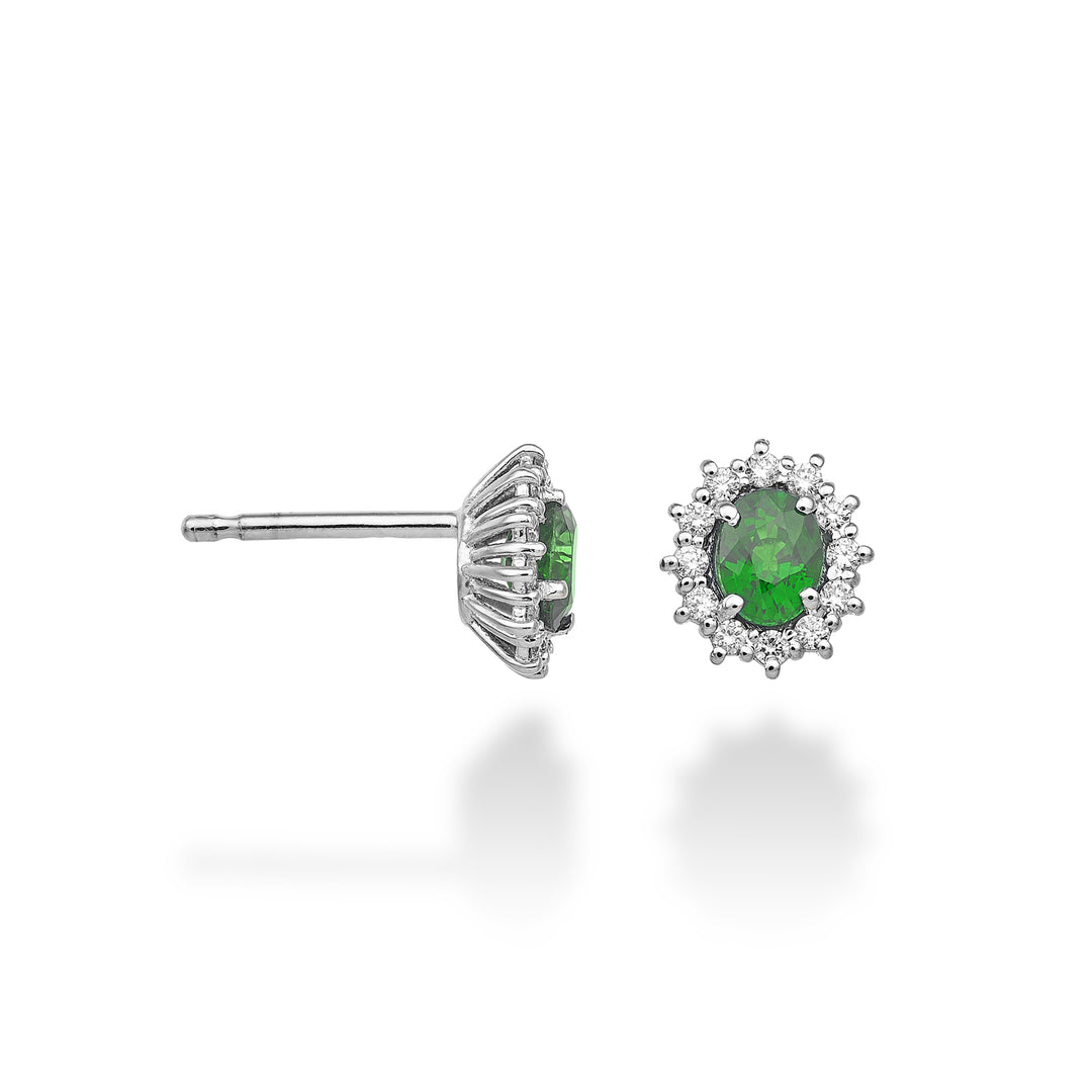 Nihama oder 18 Karat Smaragd Nr. oval 5x4 ct.0,60 Durchm. 0,20 ct NO5104O4SMN