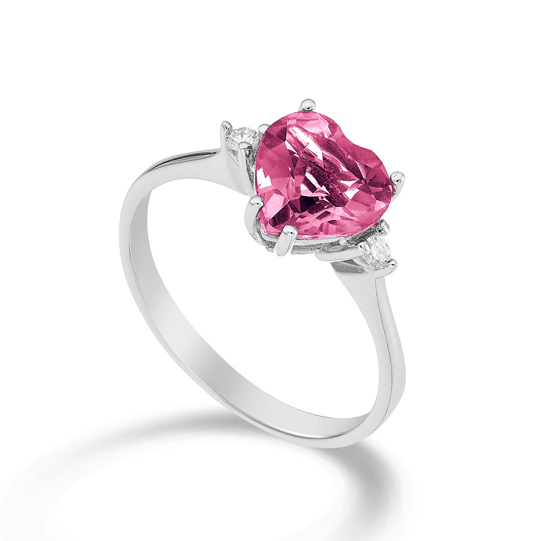 Mikiko an 18k pink topaz heart 8x8 ct.2,10 diam. ct.0,05 MACL198DITPPK88O4