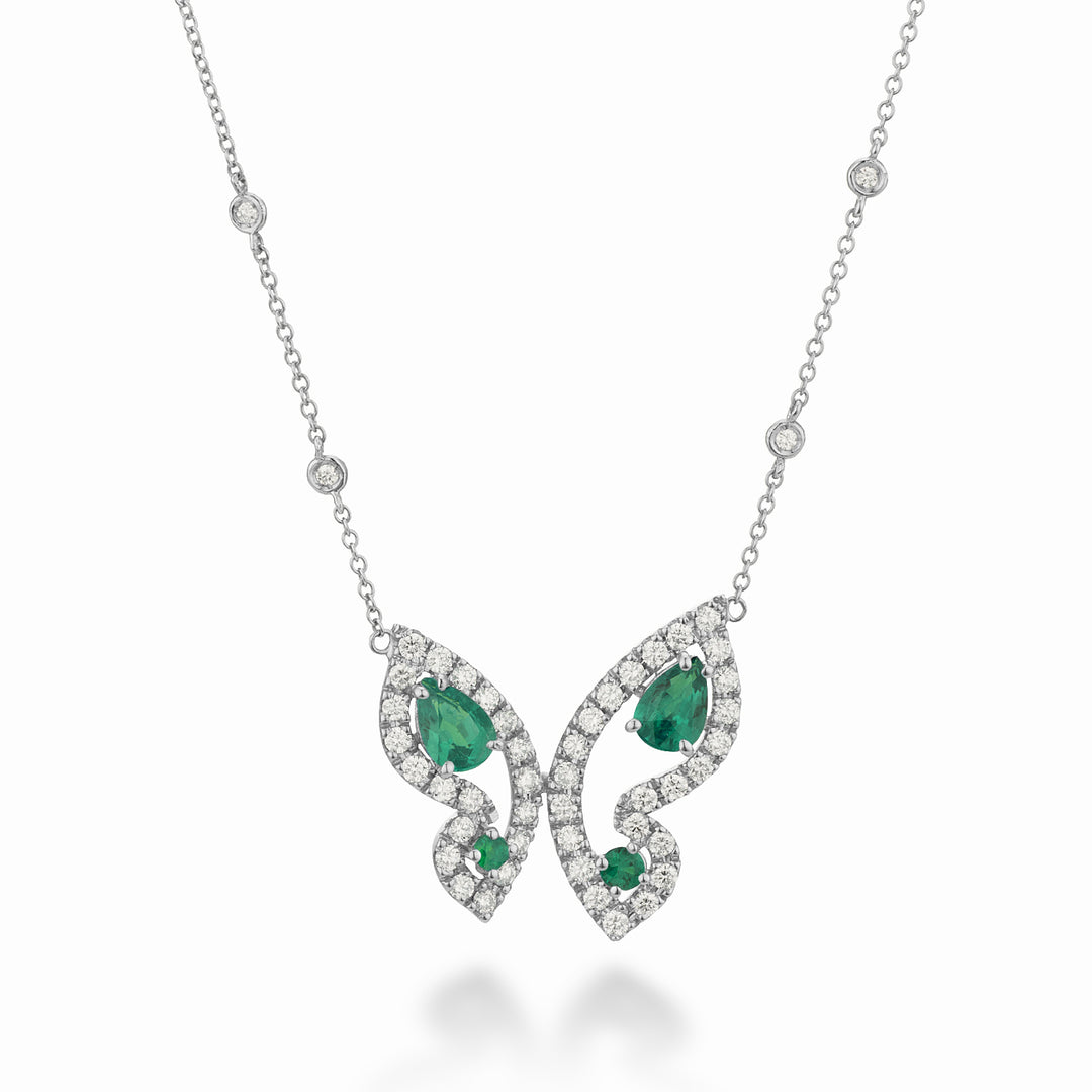 Golay stor mariposa choker med smaragder og diamanter GFFA008DISM-22259110063