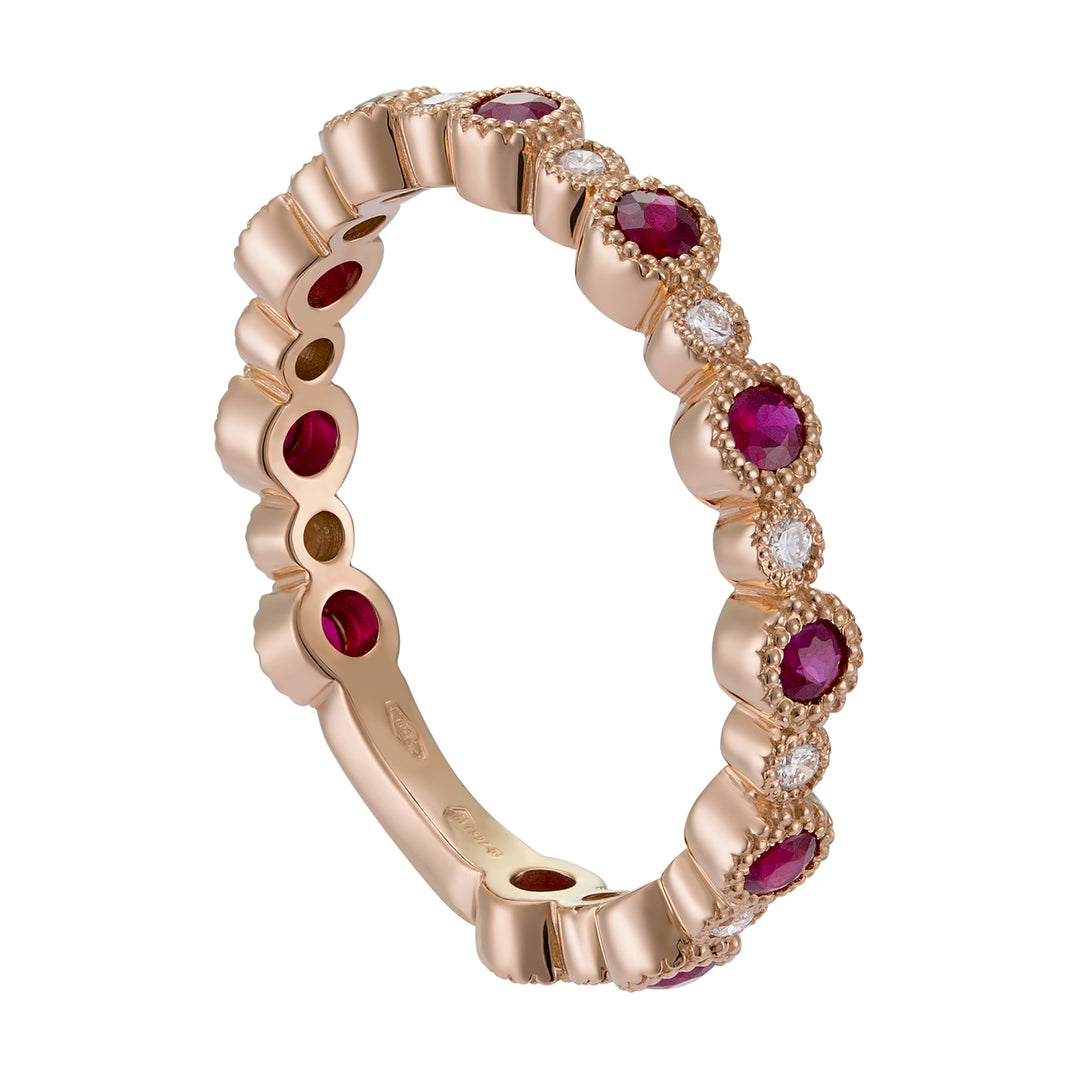 World Diamond Group round diamond and ruby ring AET026BRUDI2-22194110015