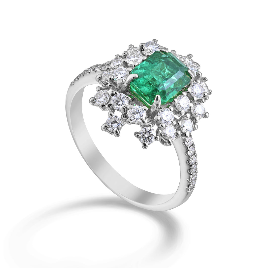 Golay octagonal emerald ring 7x5 irregular outline ACLC837DSM75-26068110087