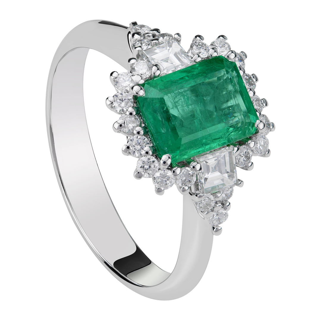 Golay emerald ring 6x8 oct with princess APU224DISM-17336110009