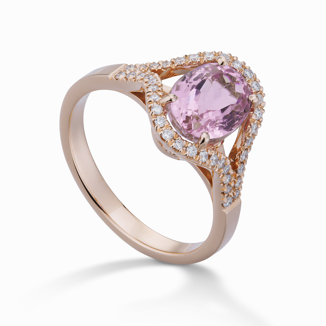 World Diamond Group oval morganitring 10x8 og diamantkontur ACLC136DMO810-23193110128