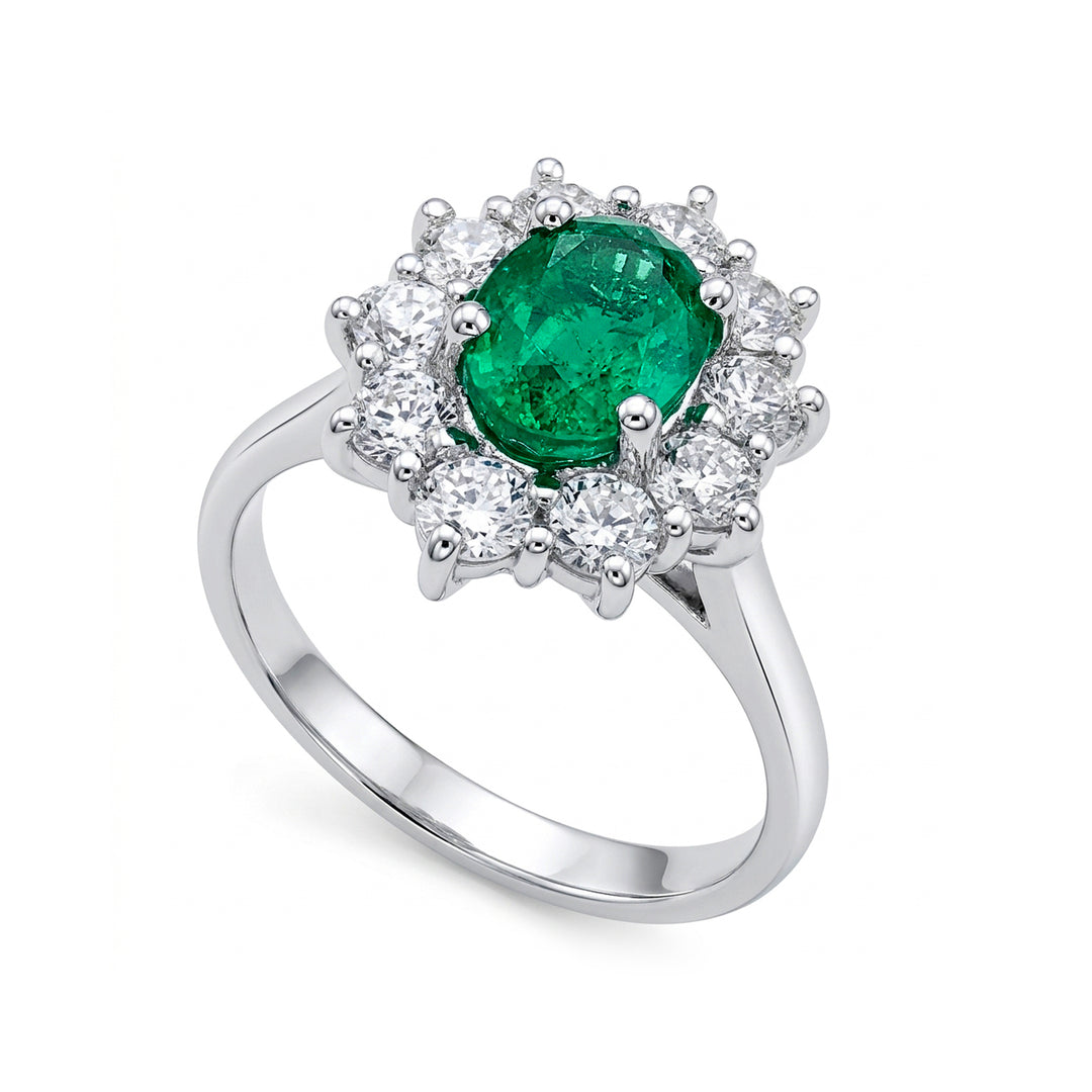 Golay oval smaragdring 8x6 kontur 10 diamanter ACLC102DISM68-23156110024