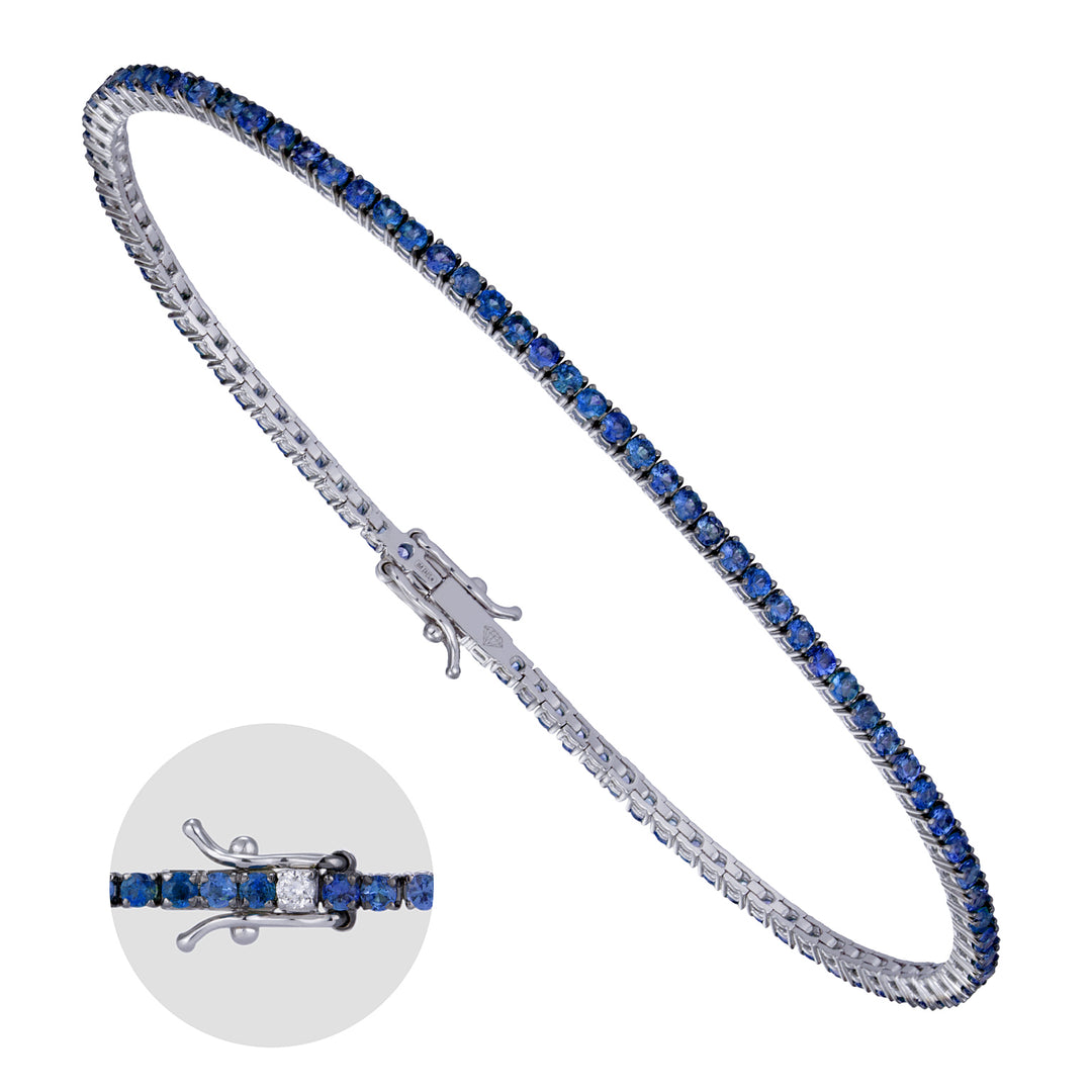 World Diamond Group gjutna tennisarmband. flush safirer och 1spot diam BTF001ZBDI6A-19277110041