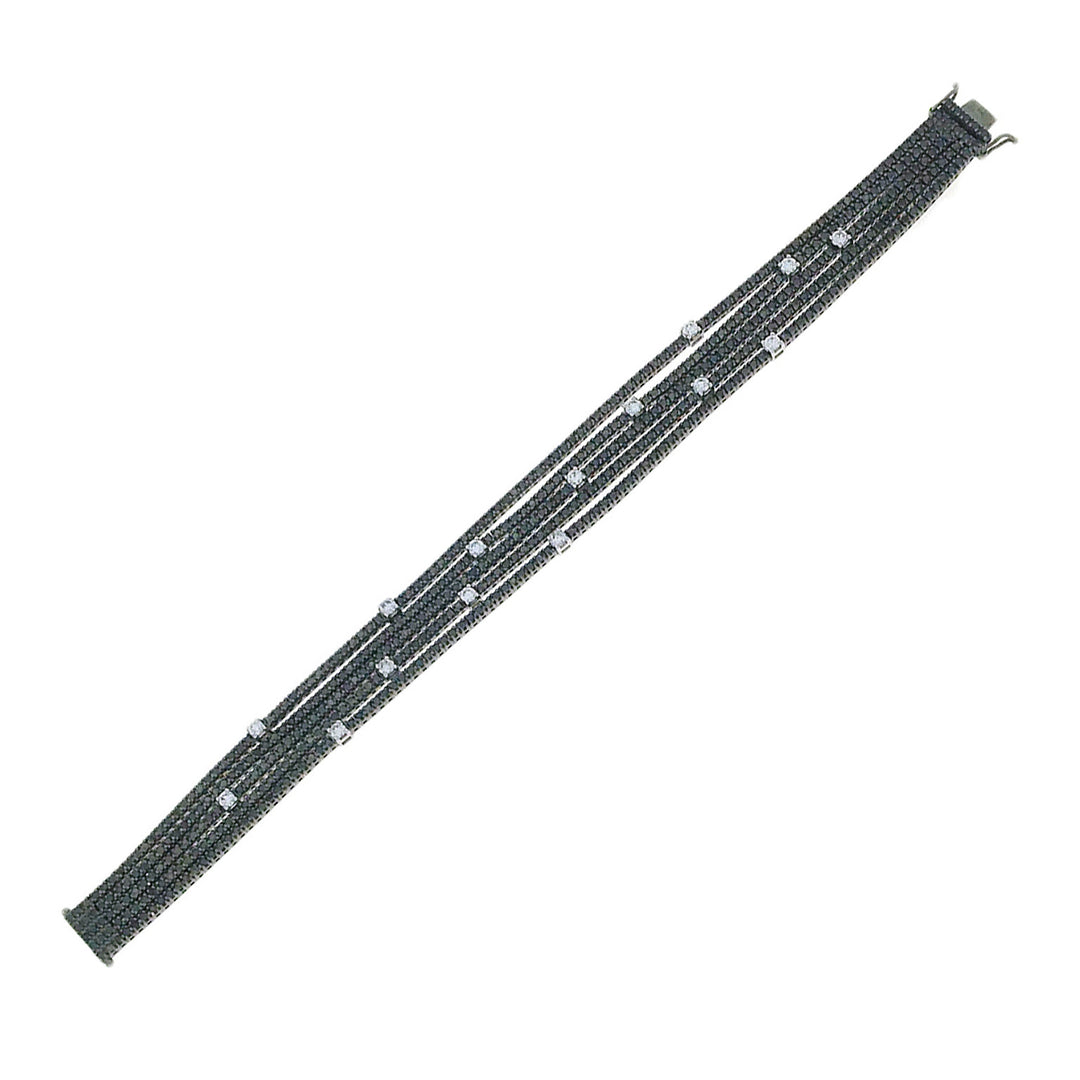 Golay fyrkantigt tennisarmband 5 rader svart diam set 2,5 d BRDMBC86-21026110027
