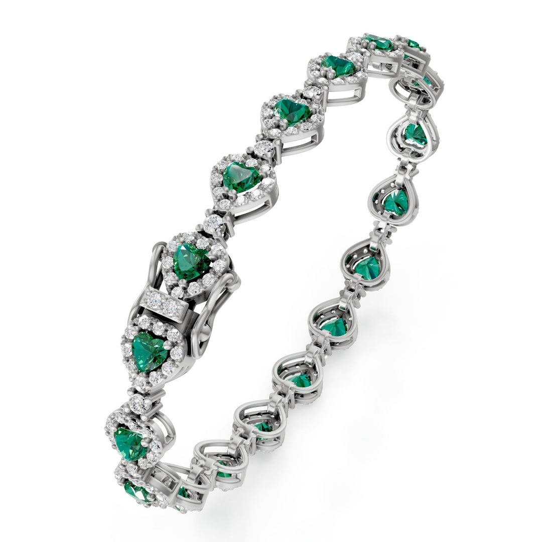 Golay heart emerald bracelet with contour BMP656DSM-25100110120
