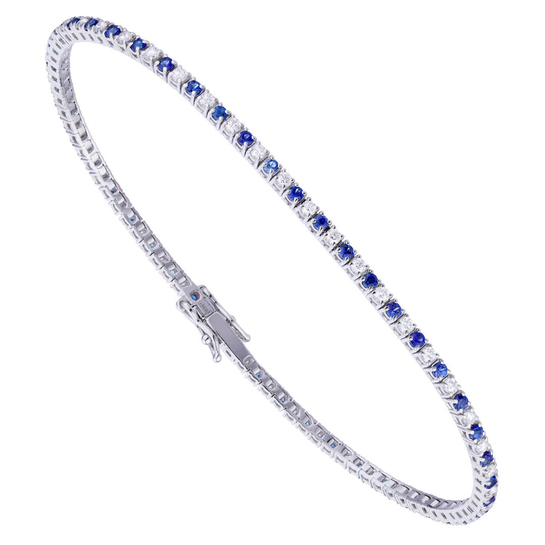 Gegossenes Tennisarmband der World Diamond Group. Drahtdurchmesser + Saphire 0,93 ct BTF001DIZB1-19343000011