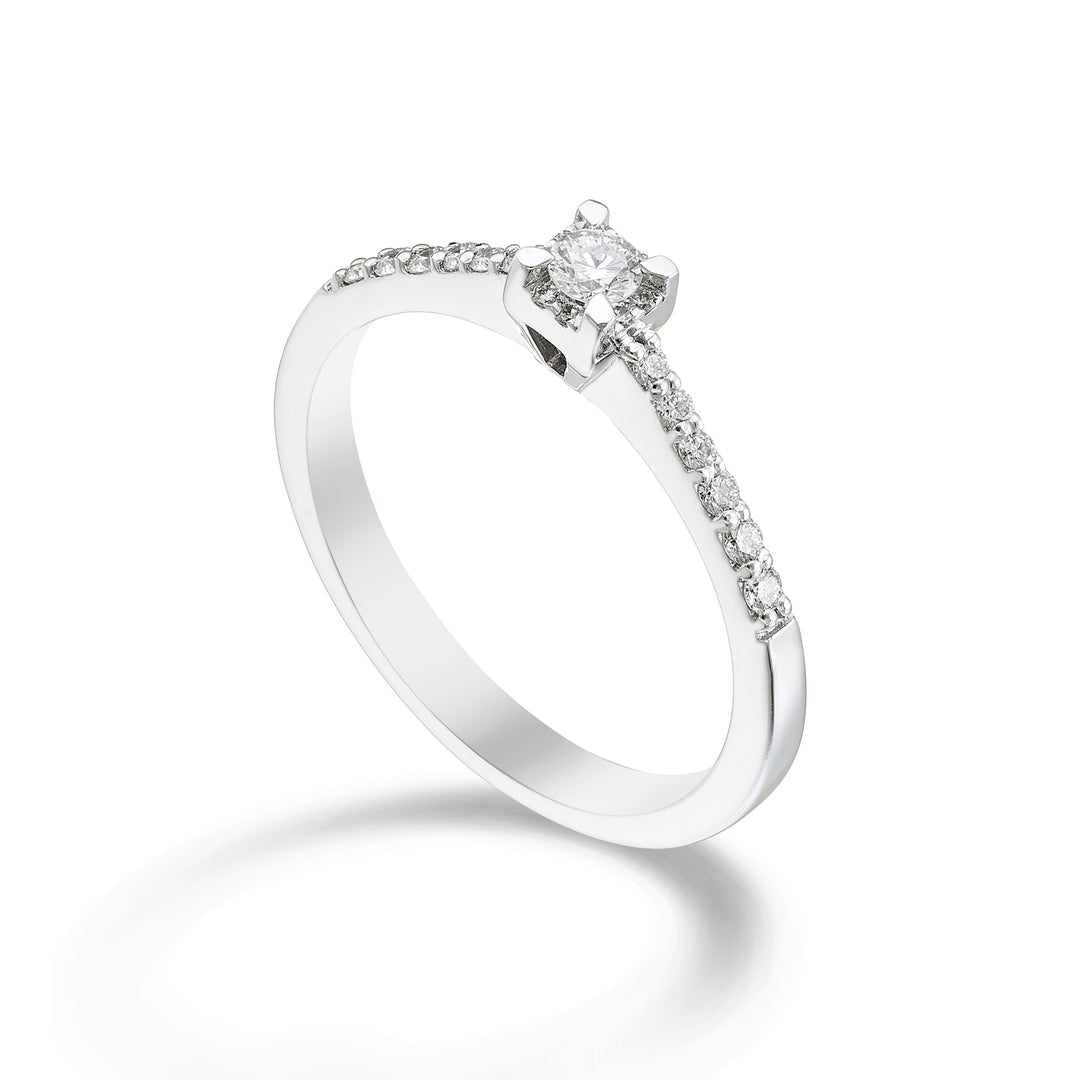 World Diamond Group ring diamanter mellem kroge skaft inc cen.0,24ct ASLC001DI025-24025110081