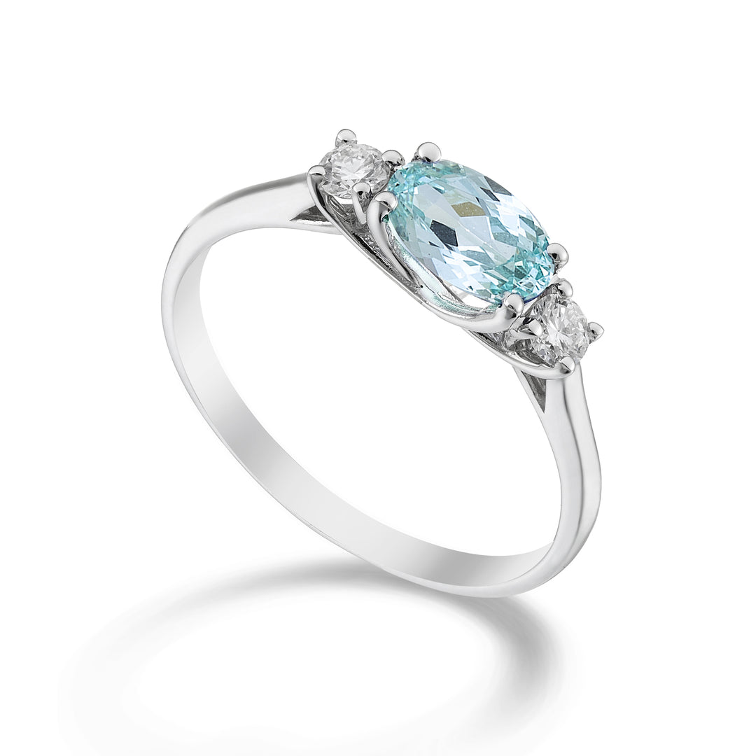 Mikiko an 18k paraiba tourmaline oval 7x5 ct.0.80 dia ct.0.16 MA5113O4PAR