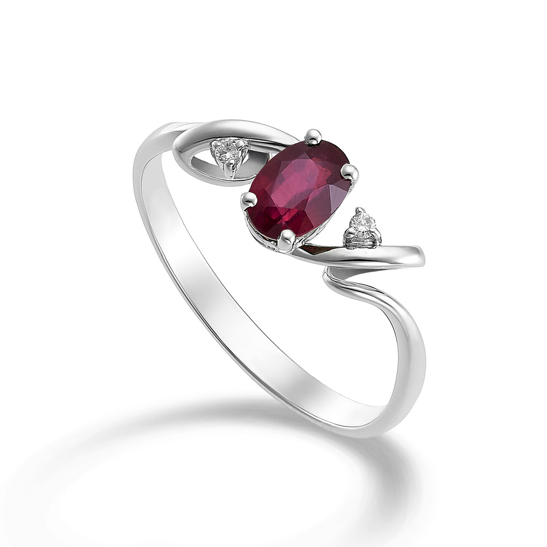 Mikiko an 18k ruby ​​n. oval 6x4 ct.0.57 diam. ct.0,02 MA5057O4RBN057