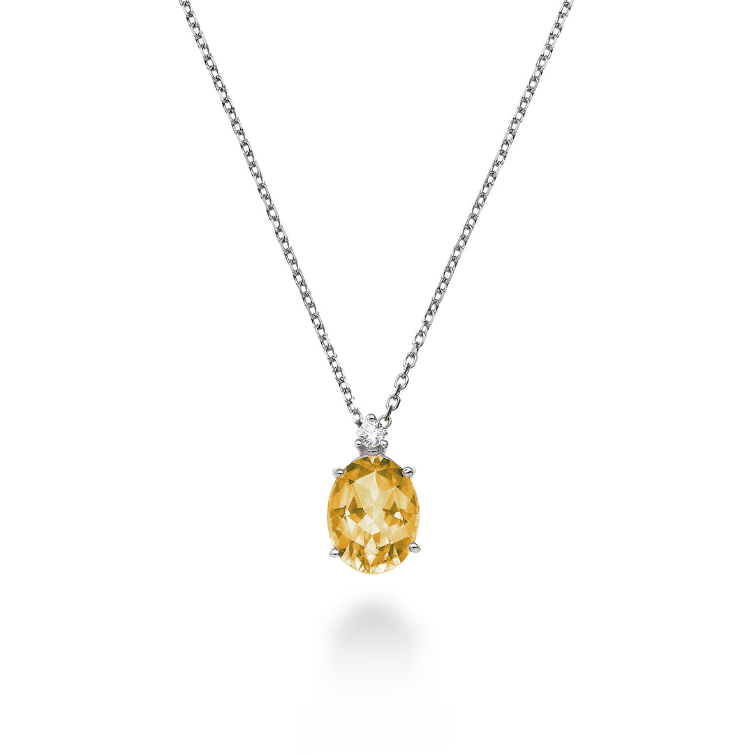 Nihama cl 18k oval citrin 7x5 ct.0,60 diam. ct.0,015 ND5035O4CITR