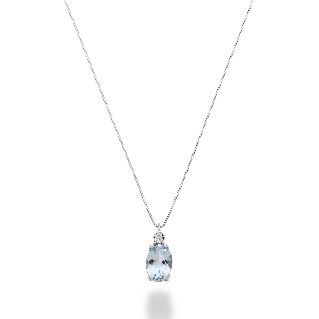 Nihama cl 9k oval akvamarin 7x5 med diamant ND5186R4AM