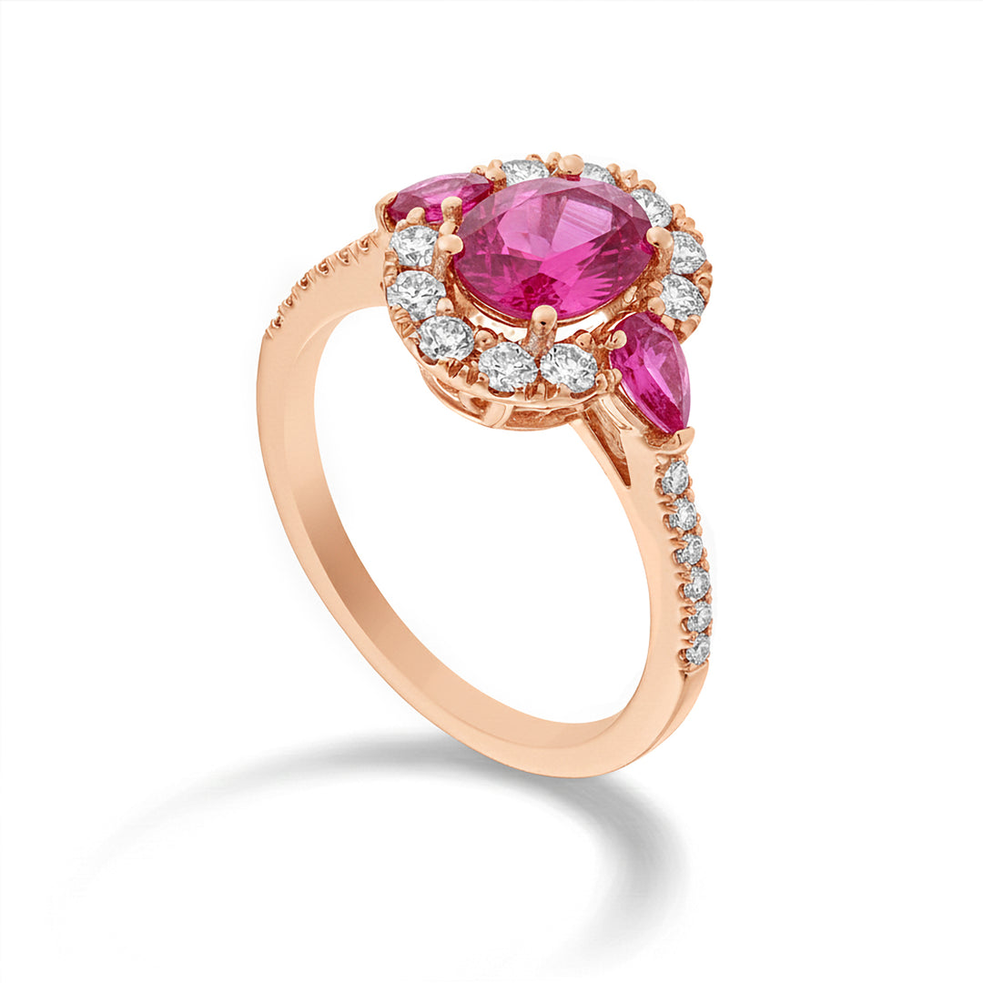 Golay oval pink sapphire ring 8x6-drops 4x3 and cont. ACLC463DZP8643R-24192110009