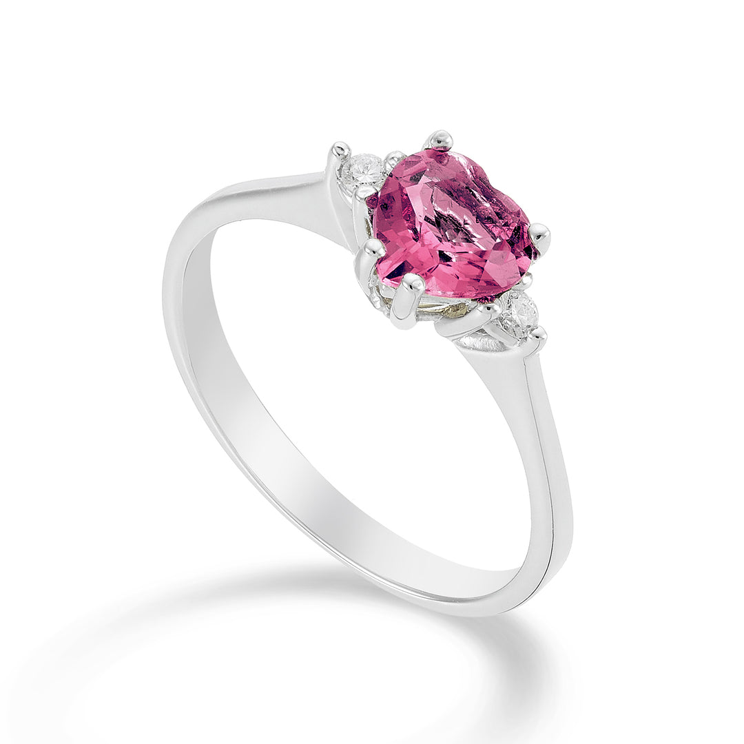 Mikiko et 18k pink topaz hjerte 6x6 ct.1,00 diam. ct.0,04 MACL198DITPPK66O4